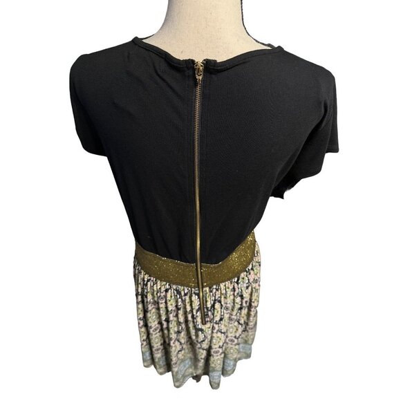 Baby Phat Dress Black Y2K Short Sleeve Top Gold Waist Medallion Pattern Large - Picture 3 of 6